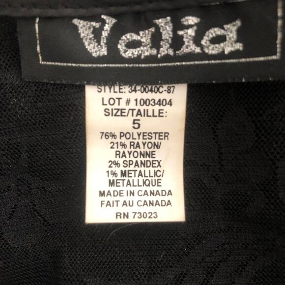 Vintage Valia Houndstooth Metallic Strands 3 Button Black Lace Back Vest Size 5 - Picture 8 of 8